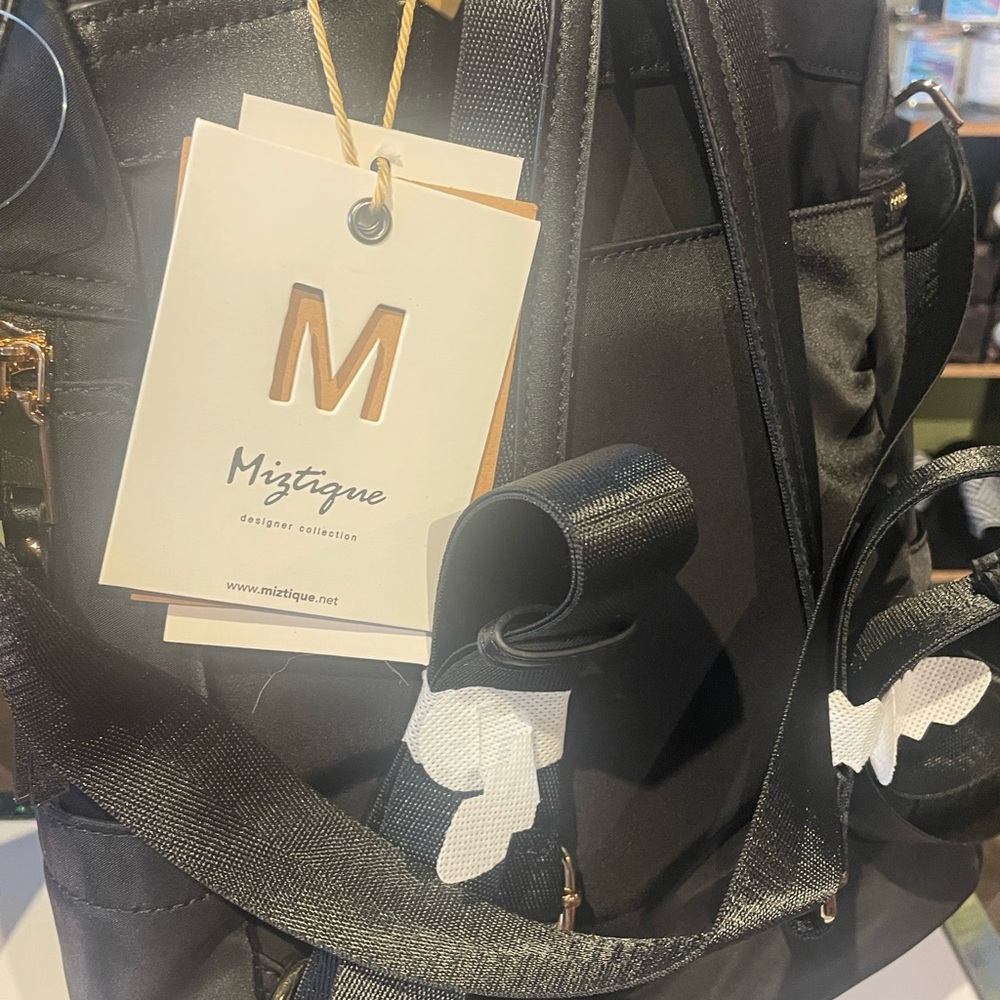 Black Nylon Women's Backpack / Handbag - Picture 4 of 5